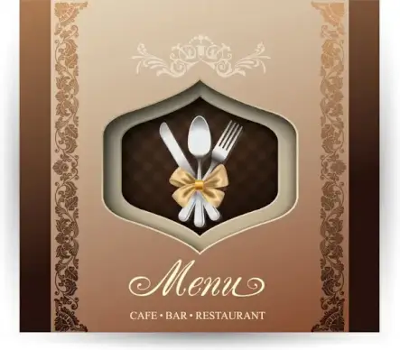 cafe bar restaurant menu with classical border