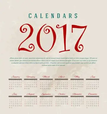 calendar 2017 templates