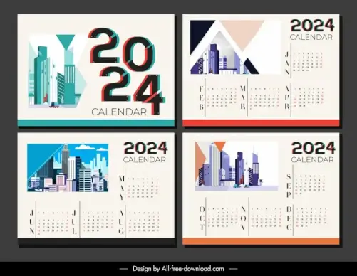 calendar 2024 geometric building architecture