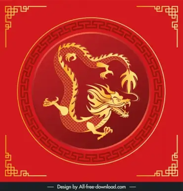 calendar design elements dragon symmetric corners