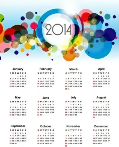 calendar for14 vector illustration
