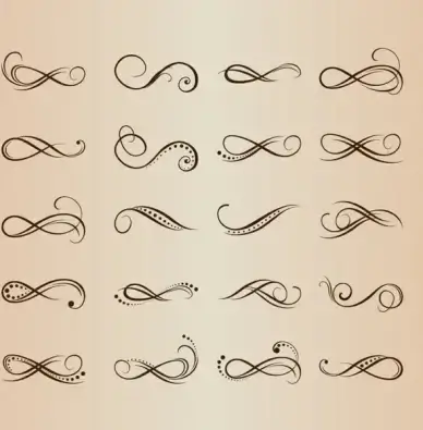 calligraphic decorative design elements vector set