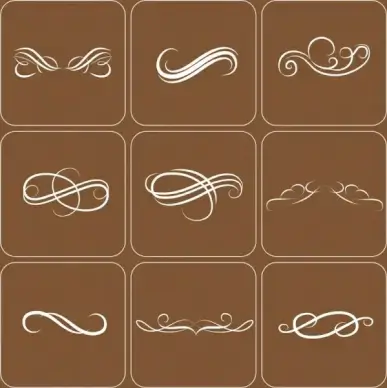 calligraphic design elements various types decoration