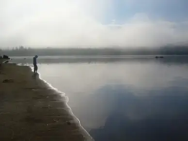calm lake boat