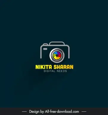 camera logo design flat modern dark sketch