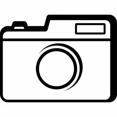 camera sign icon flat retro black white outline 