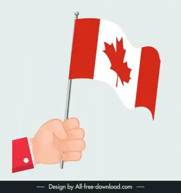  canada design elements hand holding flag sketch 