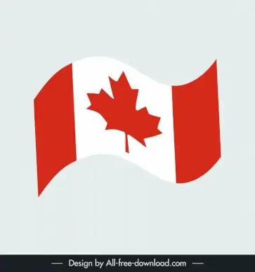 canada flag template dynamic waving design 