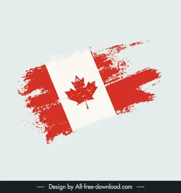  canada flag template flat grunge retro design 