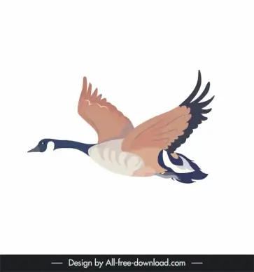 canada goose icon flying gesture dynamic cartoon design 