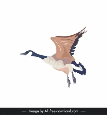 canada goose icon flying sketch cartoon design 