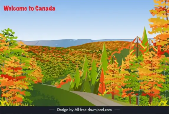 canada landscape forest backdrop template elegant classical design 