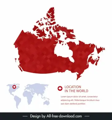 canada map advertising banner flat silhouette design 