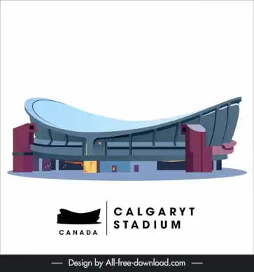 canada travel advertising banner template calgaryt stadium architecture sketch modern design 