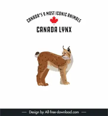 canadian animal canada lynx icon classical cartoon sketch 