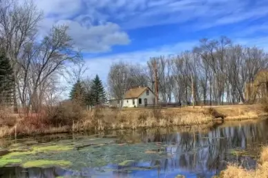 canal and house on the ice age trail wisconsin