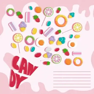 candies banner colorful shaped icons classical design