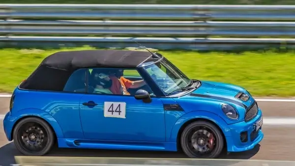 car blue car mini cooper