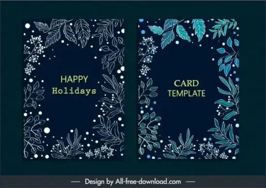 car border templates dark design elegant classic leaves