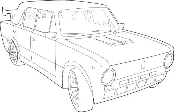 Car Lada Outline clip art