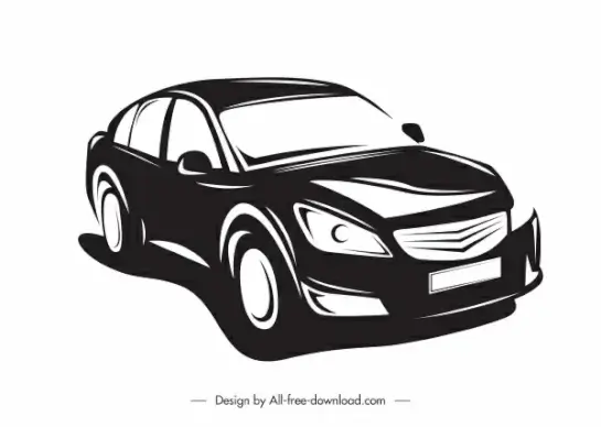 car mode icon black white classic silhouette sketch