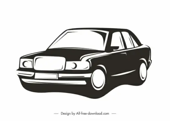 car model icon classical design silhouette sketch