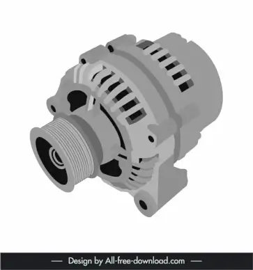 car part design element 3d alternator sketch 