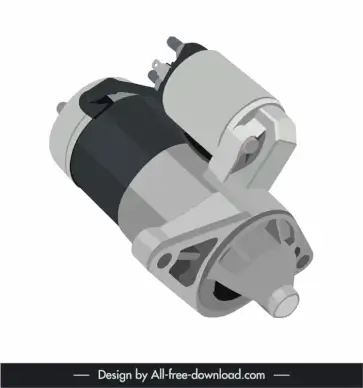 car part design elements 3d alternator sketch 