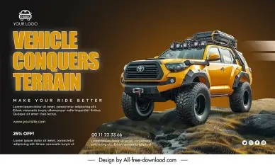 car rental banner template contrast elegance