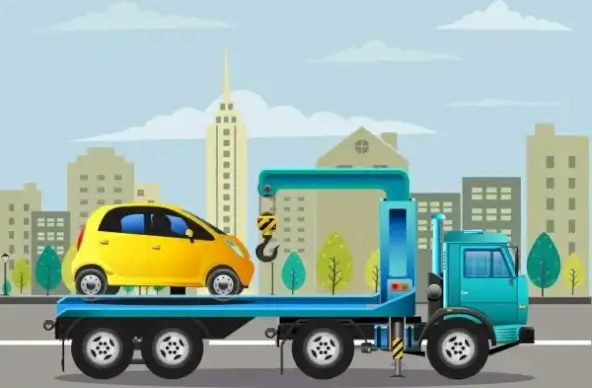 car rescue service drawing colored cartoon design