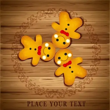card background vector illustration with cute bear cakes