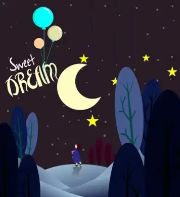 card cover background dreaming design cartoon decoration