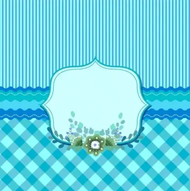 card cover template blue striped checkered decor