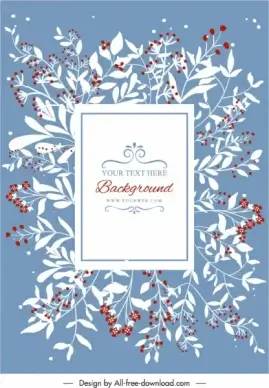 card cover template elegant classical bright floral decor