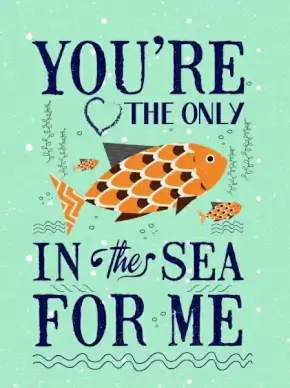 card cover template sea fish texts decoration