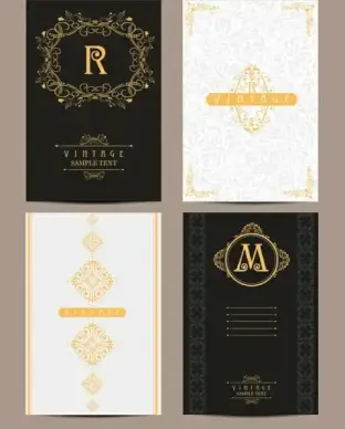 card cover template yellow vintage royal style
