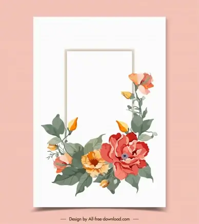 card design element elegant flower frame decor