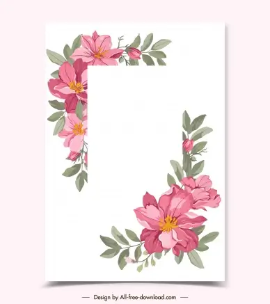 card design element flora frame corner 