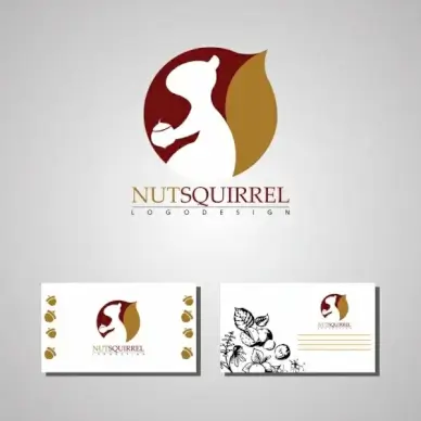 card design template nuts squirrel logotype