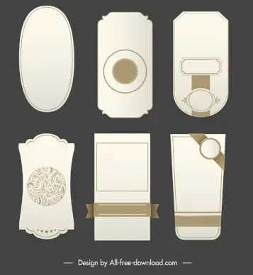 card labels templates elegant luxury symmetric shapes outline 