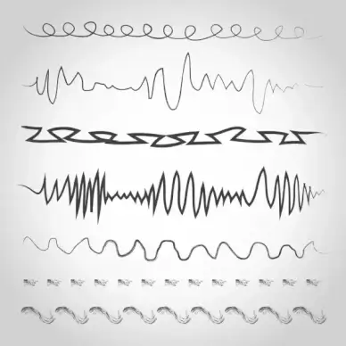 cardiogram design elements seamless black white sketch