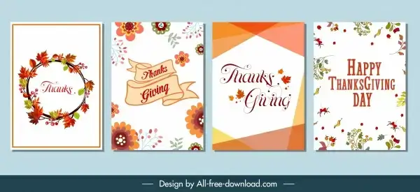 cards background templates autumns elements decor