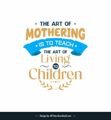 caring mothers day quotes poster template classical symmetric texts ribbon leaves decor