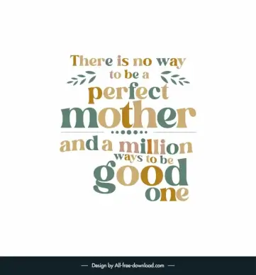 caring mothers day quotes poster template flat elegant texts leaf decor