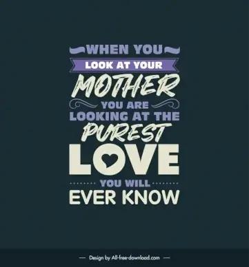 caring mothers day quotes poster template flat retro texts symmetric design
