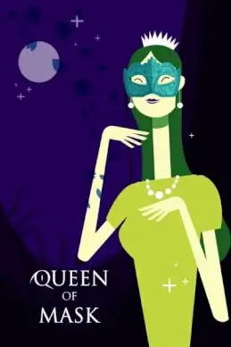 carnival mask painting elegant girl icon cartoon character