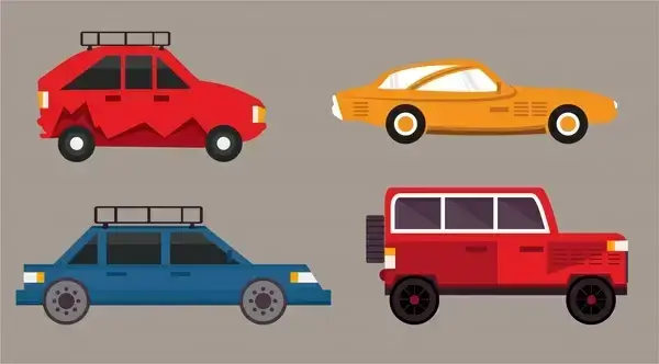 cars design collection various types isolation