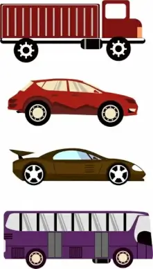cars design sets various types in colors