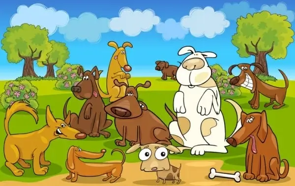 cartoon animals 01 vector