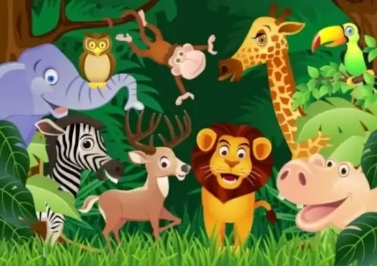 cartoon animals 02 vector